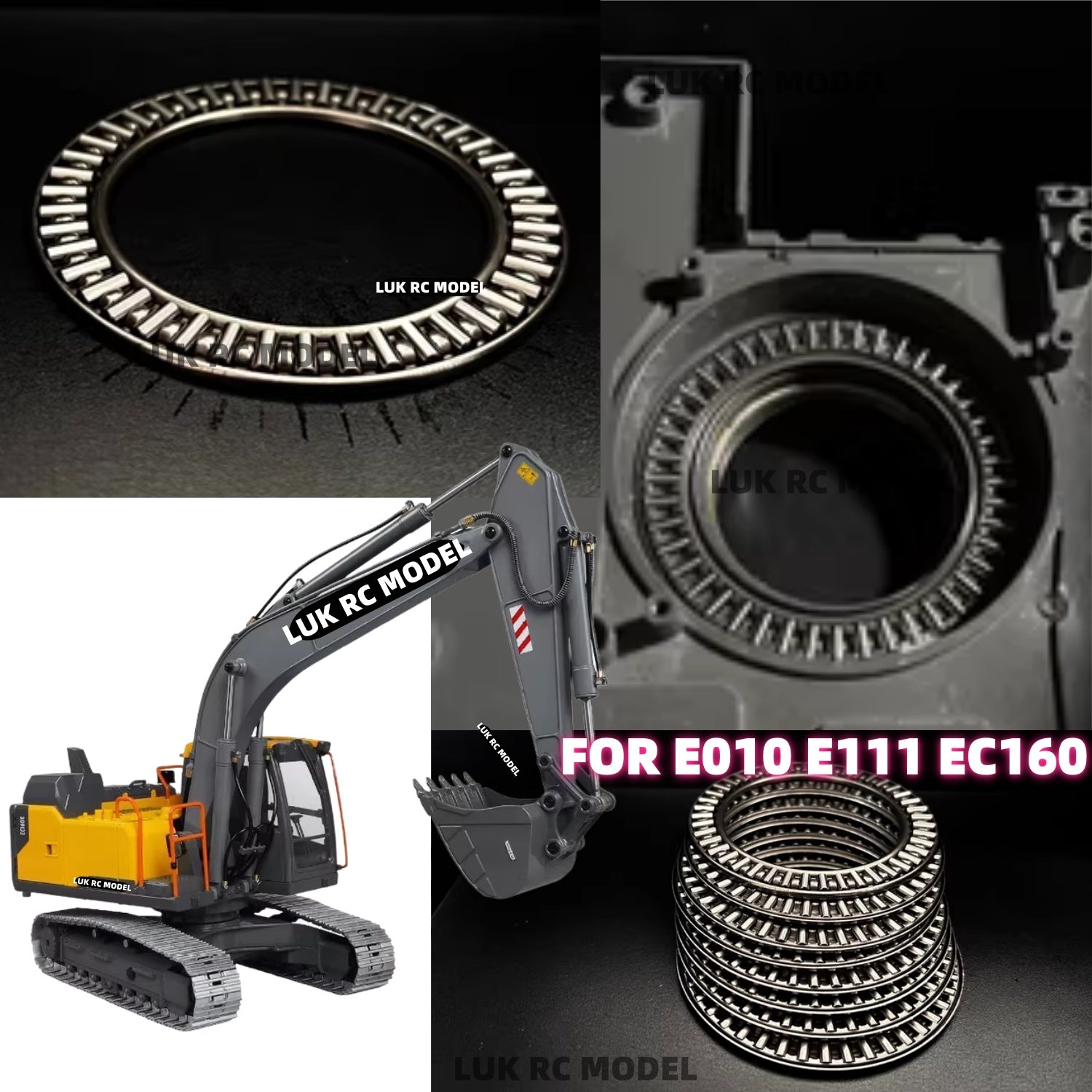 Upgraded Metal Rotating Bearing Double E EC160E E111 Excavator 1/14 Hydraulic Model RC Digger DIY Parts