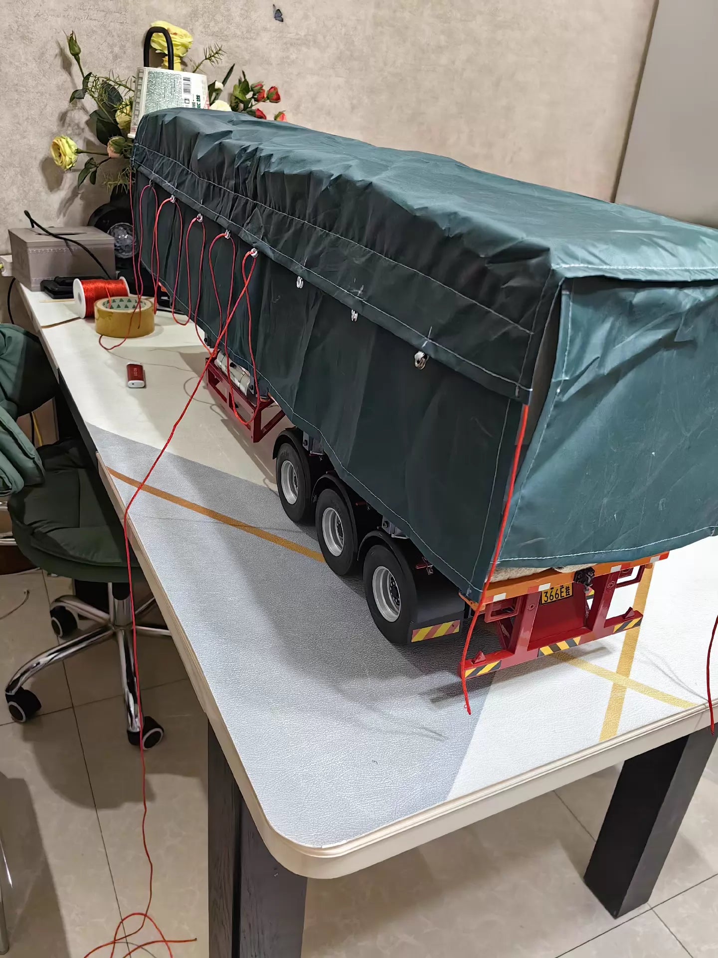 1/14 Trailer Tarpaulin Tamiya Hydraulic Model Tipper Tractor Customized Size Dump Trailer Tipper DIY Parts Waterproof Fabric