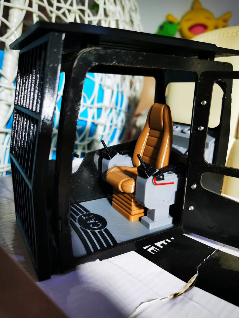 1/12 1/12 RC Hydraulic Excavator Mode Engineering Vehicle 336D2 Cab Guardrail, excavator interior, made by 3D printing