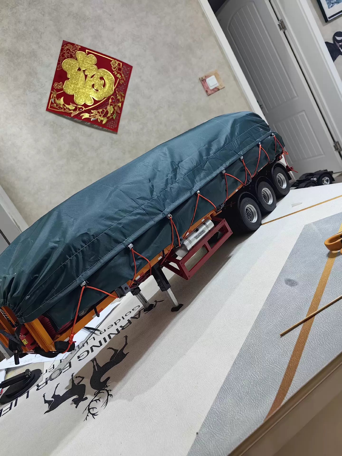 1/14 Trailer Tarpaulin Tamiya Hydraulic Model Tipper Tractor Customized Size Dump Trailer Tipper DIY Parts Waterproof Fabric