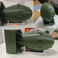 Static Model Atomic Toy Fat Man Model Nagasaki Olive Green 3D Printing Not Painted Length 23cm DIY Parts Ornament Toys Boy Gift