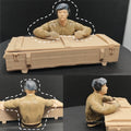 One Pcs Painted British Officer Tank Ornament Static For 1/16 RC HL Mato Tongde DIY Toy Challenger II M1A2 Yellow