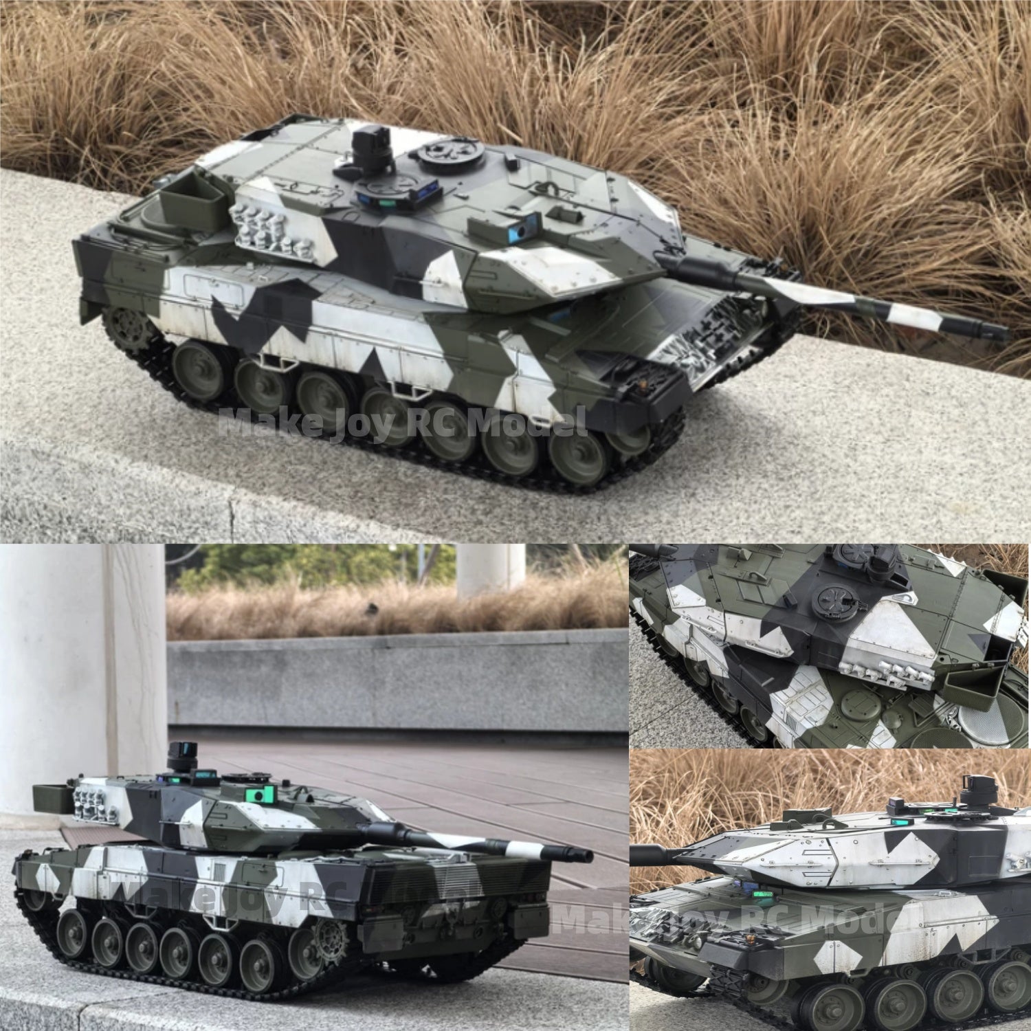 Henglong 1/16 TK7.0 Upgraded Leopard2A6 RC Tank 3889 W/ 360Degrees Rotating Turret Painted Camouflage