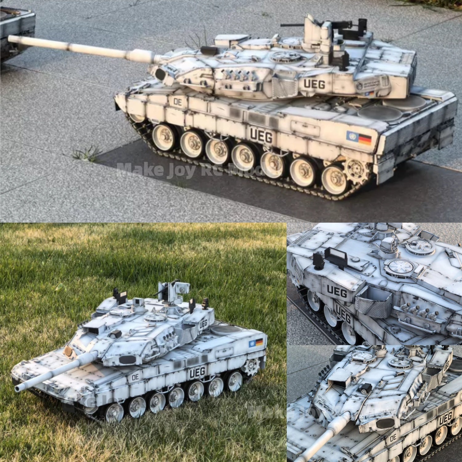 Henglong 1/16 TK7.0 Upgraded Leopard2A6 RC Tank 3889 W/ 360Degrees Rotating Turret Wandering Earth UEG Painting + Leopard 2A8 Modification  Production time 30 working days