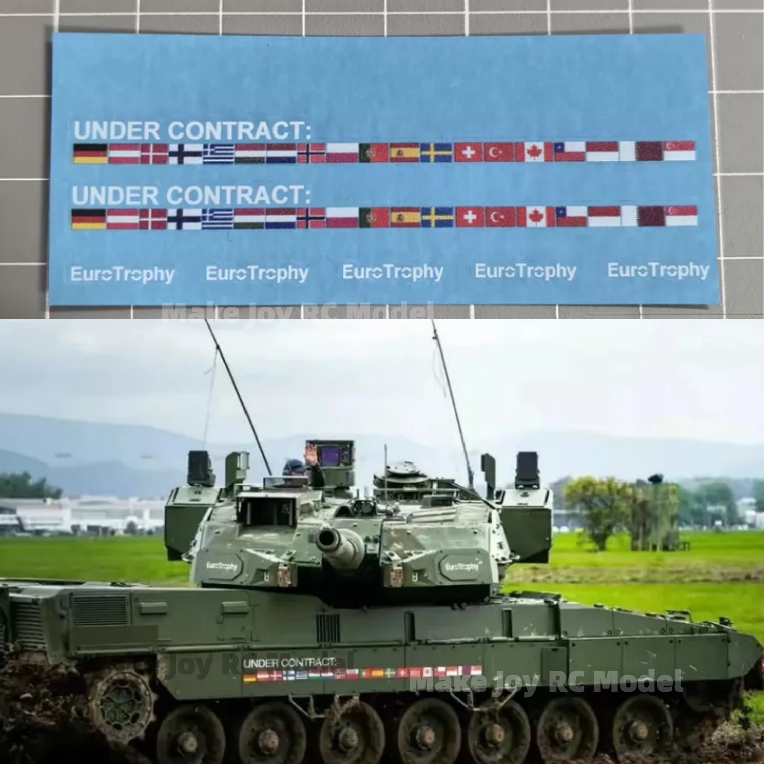 1/16- 1/35 Leopard 2A8 Pair Customized Decals Body Decals Trophy Decals Independent Glue Henglong DIY Part